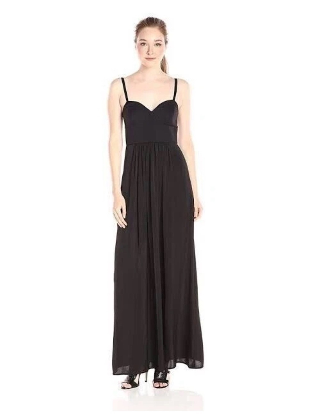 BCBGMaxAzria Kyra Black Corset Style Maxi Dress Evening Gown Size 2 Y2K